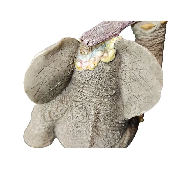 Vintage Tuskers Elephant Taking Bath Figurine, Bathing Bubbles Resin 1998 Cute - Picture 5 of 8